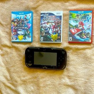 Super Smash Bros Wii U & Brawl, Mario Kart 8, Legend of Zelda Wii U Game Pad